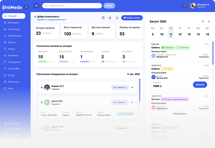 Интерфейс UniMedX